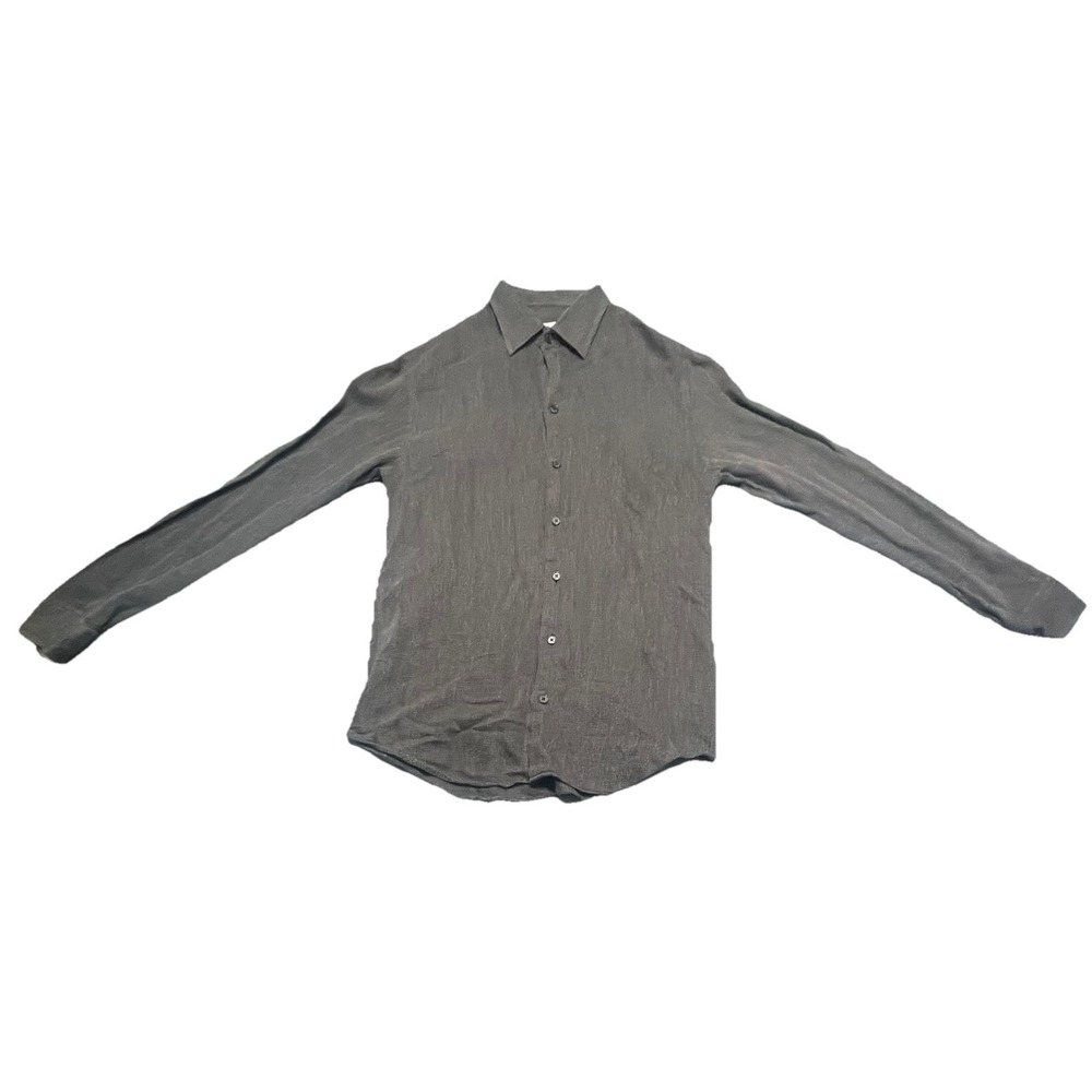 Armani Collezioni‎ Men's Large Button Up Shirt Brown Cotton